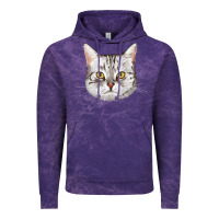 Cloud Purple American Shorthair Cat Face Vintage Hoodie - LillyAllenDesigns