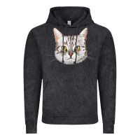 Vintage Black American Shorthair Cat Face Vintage Hoodie - LillyAllenDesigns