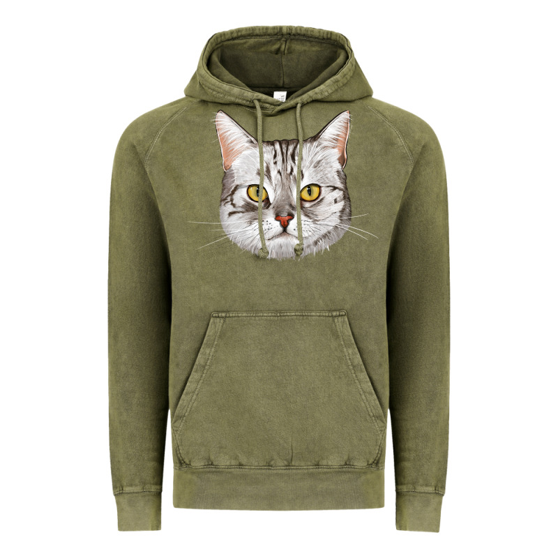 American Shorthair Cat Face Vintage Hoodie by LillyAllenDesigns | Teevron