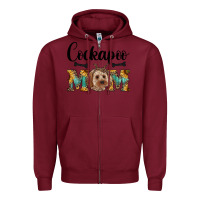 Burgundy Western Cockapoo Mom Zipper Hoodie - RanaPortraitStore