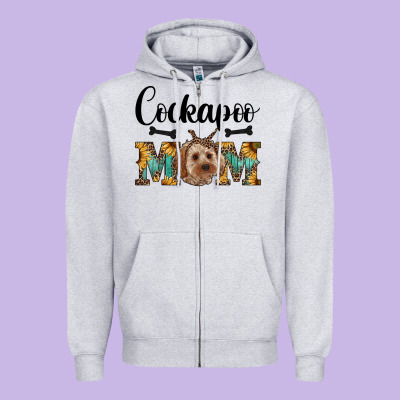 Western Cockapoo Mom Zipper Hoodie Designed By Ranaportraitstore