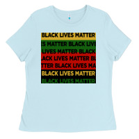 Baby Blue black lives matter seamless pattern Ladies Tee - BundleAndBundleShop