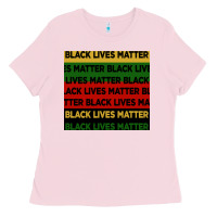 Bubblegum Pink black lives matter seamless pattern Ladies Tee - BundleAndBundleShop