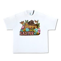 White Happy Easter Urban Heavy Tee - LillyAllenDesigns