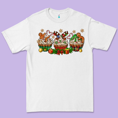 Christmas Cupcake With Gingerbreads Bbs Premium Tee Designed By Bundleandbundleshop