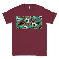 Burgundy western leopard camouflage turquoise soccer licence plate template Classic Tee - Artiststas