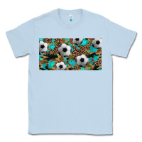 Dusty Blue western leopard camouflage turquoise soccer licence plate template Classic Tee - Artiststas