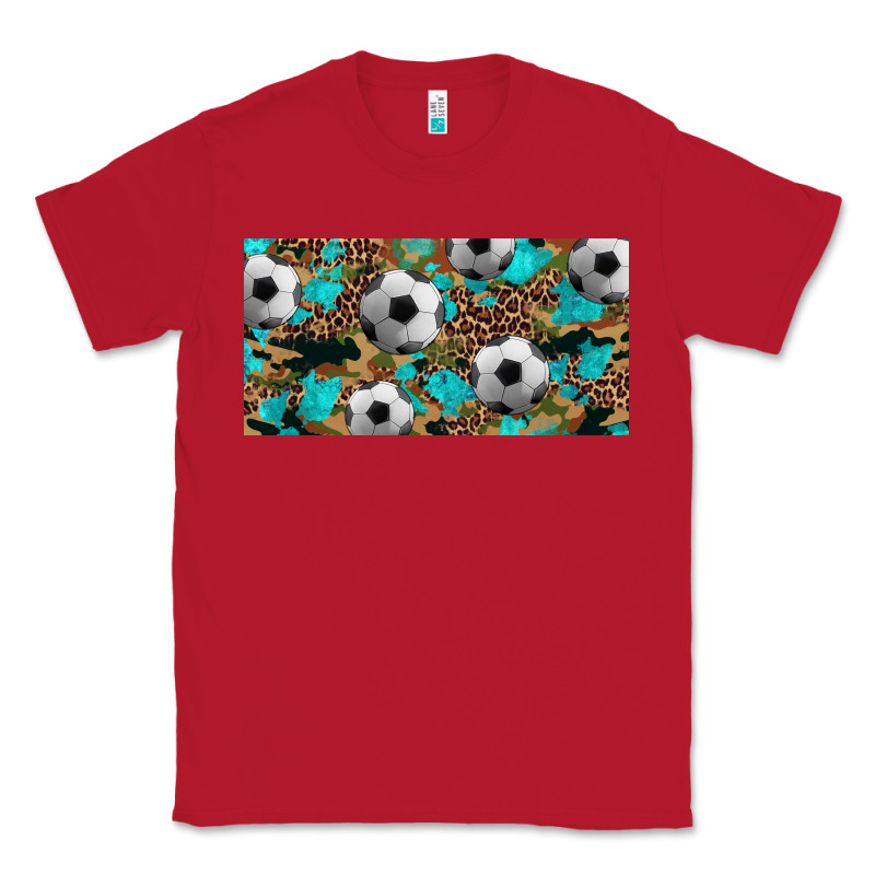 Western Leopard Camouflage Turquoise Soccer Licence Plate Template Classic Tee by Artiststas | Teevron
