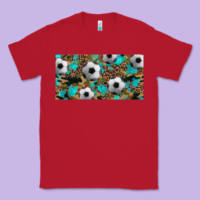 Western Leopard Camouflage Turquoise Soccer Licence Plate Template Classic Tee Designed By Artiststas