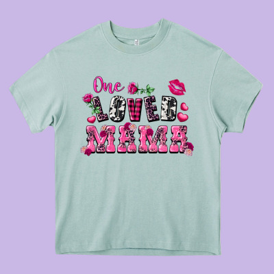 One Loved Mama Valentine's Day Heavy Core Tee Designed By Fadigitalartstudio