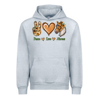 Heather Grey Peace Love Horses Urban Hoodie - Jasminsmagicworld