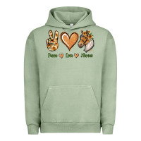 Pigment Oil Green Peace Love Horses Urban Hoodie - Jasminsmagicworld