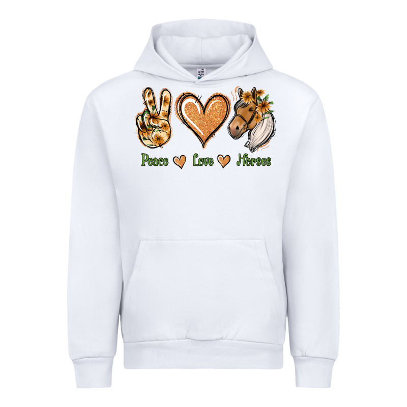Peace Love Horses Urban Hoodie by Jasminsmagicworld | Teevron