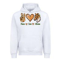 White Peace Love Horses Urban Hoodie - Jasminsmagicworld