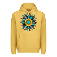 Antique Gold gemstone sunflower Premium Hoodie - Artiststas