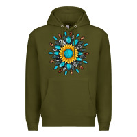 Army Green gemstone sunflower Premium Hoodie - Artiststas