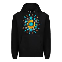 Black gemstone sunflower Premium Hoodie - Artiststas