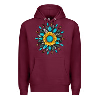 Burgundy gemstone sunflower Premium Hoodie - Artiststas