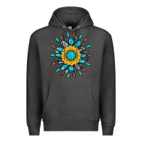 Charcoal Heather gemstone sunflower Premium Hoodie - Artiststas