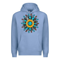 Colony Blue gemstone sunflower Premium Hoodie - Artiststas