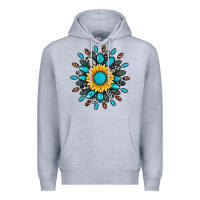 Heather Grey gemstone sunflower Premium Hoodie - Artiststas