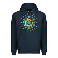 Navy gemstone sunflower Premium Hoodie - Artiststas