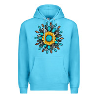Ocean Blue gemstone sunflower Premium Hoodie - Artiststas