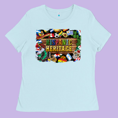 Hispanic Heritage Flags Ladies Tee Designed By Bundleandbundleshop