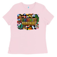 Bubblegum Pink hispanic heritage flags Ladies Tee - BundleAndBundleShop