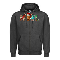 Charcoal Heather noel long haired shaggy cow Zipper Hoodie - Jasminsmagicworld