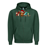 Sports Green noel long haired shaggy cow Zipper Hoodie - Jasminsmagicworld