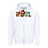 White noel long haired shaggy cow Zipper Hoodie - Jasminsmagicworld