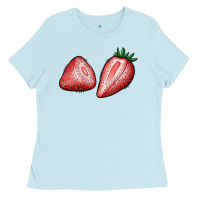 Baby Blue strawberries Ladies Tee - BundleAndBundleShop