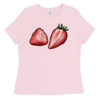 Bubblegum Pink strawberries Ladies Tee - BundleAndBundleShop
