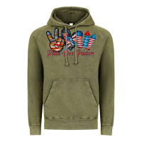Vintage Olive peace love freedom Vintage Hoodie - RacoonDesign
