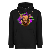 Black halloween highland cow Heavyweight Hoodie - Jasminsmagicworld