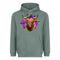 Sage halloween highland cow Heavyweight Hoodie - Jasminsmagicworld