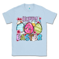 Dusty Blue Happy Easter eggs Classic Tee - OliviaCreatesArt