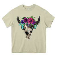 Mossy cowhide bull skull Heavy Core Tee - Jasminsmagicworld