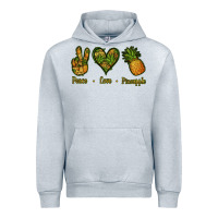 Heather Grey Peace Love Pineapple Urban Hoodie - Jasminsmagicworld