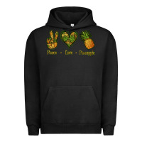 Pigment Black Peace Love Pineapple Urban Hoodie - Jasminsmagicworld