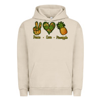 Pigment French Oak Peace Love Pineapple Urban Hoodie - Jasminsmagicworld