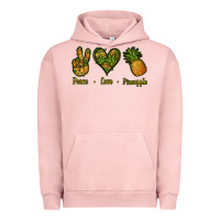 Pigment Salmon Peace Love Pineapple Urban Hoodie - Jasminsmagicworld
