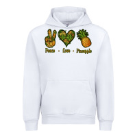White Peace Love Pineapple Urban Hoodie - Jasminsmagicworld
