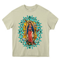 Mossy Our Lady Of Guadalupe Gemstone Sunflowers Heavy Core Tee - FaDigitalArtStudio