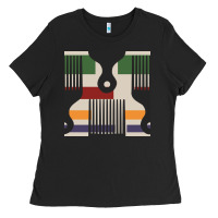 Black afro comb seamless pattern Ladies Tee - BundleAndBundleShop