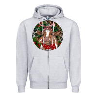 Heather Grey Brown Cow Christmas Zipper Hoodie - RanaPortraitStore