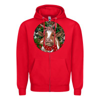 Red Brown Cow Christmas Zipper Hoodie - RanaPortraitStore