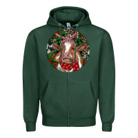 Sports Green Brown Cow Christmas Zipper Hoodie - RanaPortraitStore