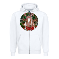 White Brown Cow Christmas Zipper Hoodie - RanaPortraitStore